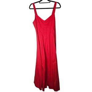 Jason Wu Red Halter Poplin Keyhole Back Maxi Dress Women's M Dopamine Glam